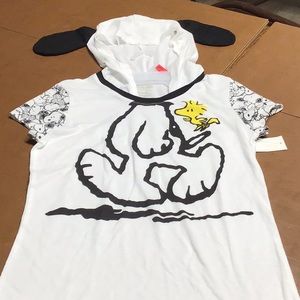 Ladies Snoopy Hooded T-shirt Size S